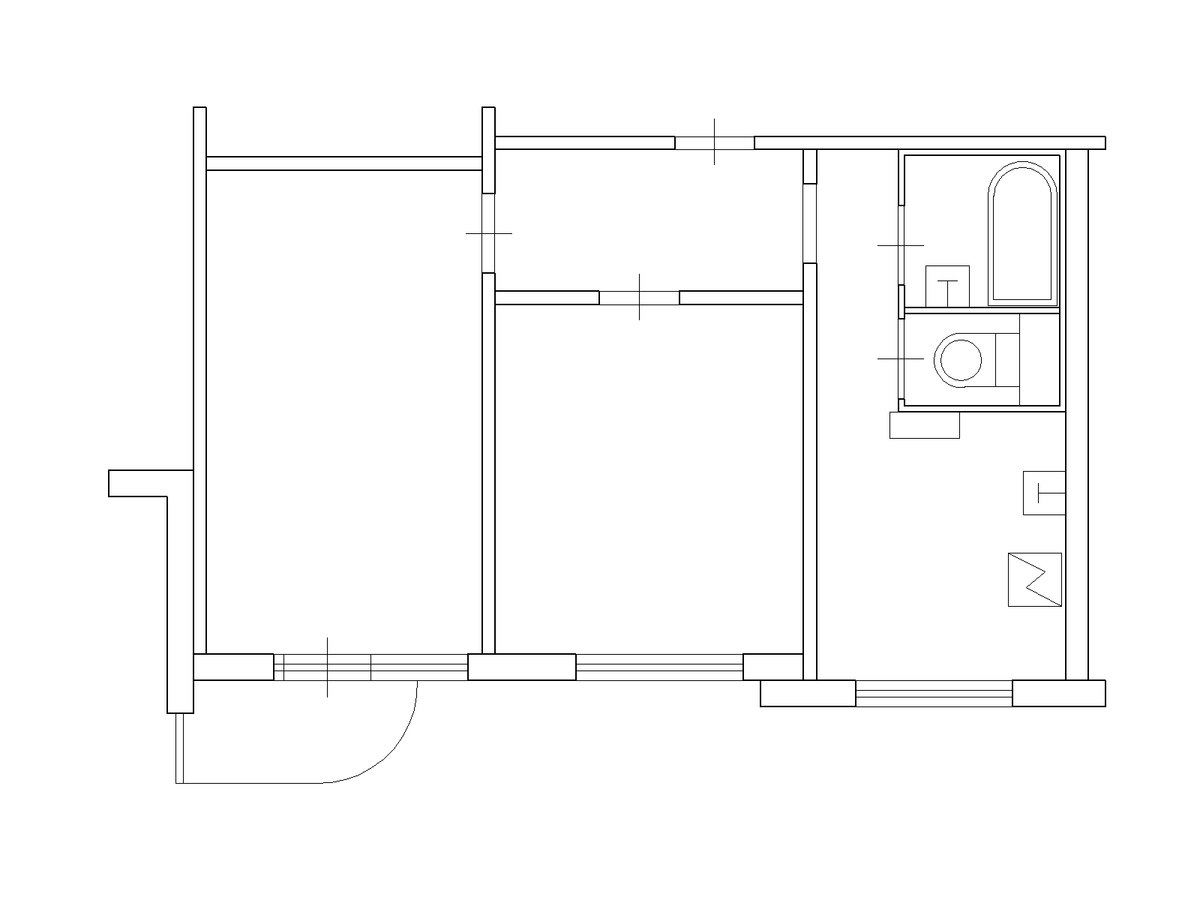 Планировка двухкомнатной квартиры серии П-3