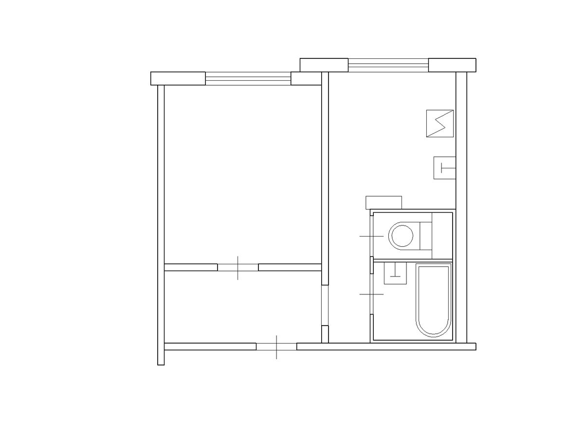 Планировка однокомнатной квартиры серии П-3